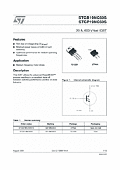 DataSheet STGP19NC60S pdf